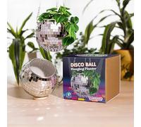 Bubblegum Stuff - Silver Disco Ball Hanging Planter - 6 Inch Basket for Indoor Plants, Herbs, Boho Decor With Chain - Room Decor Plant Pot