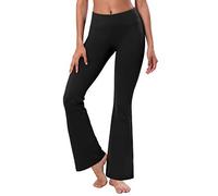 BUBBLELIME 29"/31"/33"/35" 3 Styles Women's Bootcut Yoga Pants Basic/Back Pockets/Straight Leg Workout Tummy Control Flare, Basic Bootleg_black, M