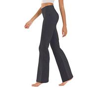 BUBBLELIME 29"/31"/33"/35"/37" 3 Styles Women's High Waist Bootcut Yoga Pants Basic/Out Pockets Tummy Control Workout Flare, Basic Cotton_heathercharcoal, Large