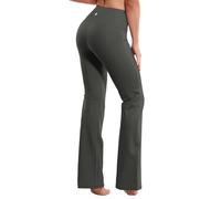 BUBBLELIME 29"/31"/33"/35"/37" 3 Styles Women's High Waist Bootcut Yoga Pants Basic/Out Pockets Tummy Control Workout Flare, Basic Nylon_olivegray, Large