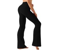 BUBBLELIME 29"/31"/33"/35"/37" 4 Styles Women's High Waist Bootcut Yoga Pants Basic/Out Pockets Tummy Control Workout Bootleg - black - Large