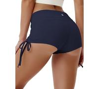 BUBBLELIME Stretch Sexy Booty Yoga Shorts for Women Adjustable Side Ties Running Shorts Fitness Workout Wicking Tummy Control, Adjustable Side Ties Darknavy, XS