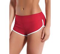 BUBBLELIME XS-XXL Women's Yoga Shorts Workout Tummy Control Running Sexy Booty Shorts Fitness Active UPF30+, Scarlet, M