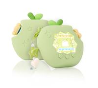 BUBBLELOGUS Apple Case for Tamagotchi Paradise, 4-iaradisen-1 Shockproof Silicone Protective Cover Kit with Faceplate, Flower Dial Cap & Charm, Kawaii Accessories for Girls & Adults (Green)