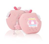 BUBBLELOGUS Apple Case for Tamagotchi Paradise, 4-iaradisen-1 Shockproof Silicone Protective Cover Kit with Faceplate, Flower Dial Cap & Charm, Kawaii Accessories for Girls & Adults (Pink)