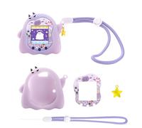 BUBBLELOGUS Luminous Silicone Case for Tamagotchi Uni, Soft Glow in The Dark TPU Protective Cover with Screen Decoration Protector and Adjustable Wrist Strap - Little Devil (Luminous Purple)