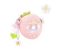 BUBBLELOGUS Strawberry Bubble Protective Case for Tamagotchi Paradise, Soft TPU Silicone Cover with Faceplate, Flower Shaped Zoom Dial Cap & Charms Set, Anti-Scratch & Waterproof (Pink)
