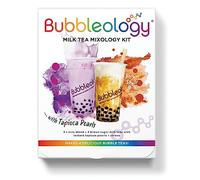 Bubbleology Milk Tea Mixology Kit with Tapioca Pearls (Pack of 1) Makes 4 Delicious Bubble Teas | 2 Brown Sugar Milk & 2 Taro Milk with Instant Tapioca Pearls