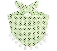 Bubblepup Dog Bandanas with White Poms - Dots Print Dog Bandanas for Small, Medium & Large Dogs