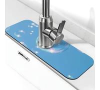 Bubbles Blue Sky Absorbent Sink Faucet Mat - Quick Dry Splash Guard Drip Catcher Tray for Kitchen Or Bathroom Countertops