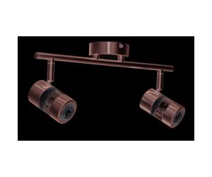 BUBBLES EFFECT IP44 LED 2 LIGHT SPOT BAR - CHROME & ACRYLIC SHADE