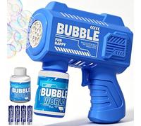 Bubbles Maker, Machine Gun Blaster, Portable Bubble Machine, Electric Silent Handheld Bubble Makers, Light Up Automatic Bubble Blower Toys for Party Wedding Outdoor Garden(Blue)