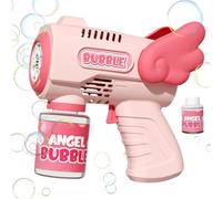 Bubbles Maker, Machine Gun Blaster, Portable Bubble Machine, Electric Silent Handheld Bubble Makers, Light Up Automatic Bubble Blower Toys for Party Wedding Outdoor Garden(Pink)