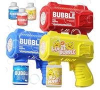 Bubbles Maker, Machine Gun Blaster, Portable Bubble Machine, Electric Silent Handheld Bubble Makers, Light Up Automatic Bubble Blower Toys for Party Wedding Outdoor Garden (Yellow)