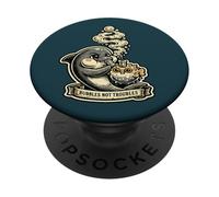 Bubbles Not Troubles Dolphin & Pufferfish Ocean Pun PopSockets Adhesive PopGrip