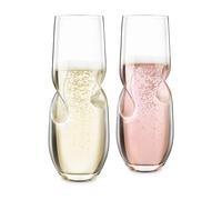 Bubbles Stemless Champagne Sparkling Wine Glasses 300ml Set of 2 Final Touch Clear One Size