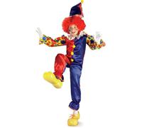 Bubbles The Clown Boys Fancy Dress Costume Circus Clowns + Hat