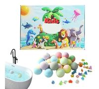 Bubbly Bath Bombs, Natural Bubble Spa Set, 24 Piece Bath Bombs with Gentle Formula, Organic Balls with Essential Oils, Bath Bomb for Kids with Colourful Style, Bathroom Care Set for De