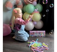 Bubblz 48-Pack Pastel Bubble Solution with Wands | Mini Bubble Bottles with Stick Wands for Kids | Ideal for Party Bag Fillers, Outdoor Play & Birthd