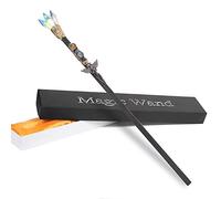 Bubbmi Crystal Magic Wand, Gemstone Wizard Witch Sorcerer Wands Costume Props Cosplay Party Accessories with Gift Box (White 3)