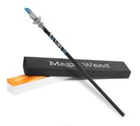 Bubbmi Crystal Witch Magic Wand，Gemstone Wizard Halloween Christmas Party Cosplay Accessories Sorcerer Collection Witchcraft Props with Gift Box (Blue1)