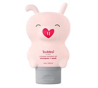 Bubbsi Creamy Coconut Oil Shampoo & Shower Gel for Kids, Natural Mild Scent, Non-Irritating to Eyes, Organic Coconut Oil & Shea, Gentle, Sulfate-Free, Nourishing, Bark