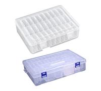 BUBEFSKD 2 Pieces Clear View Jewelry Organizers Set Bead Box 30 and 45 Grids Dustproof Case Beads Organizers with Lids