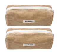 BUBEFSKD 2Pcs Corduroy Pencil Case Large Compartment Multipurpose Pen Pencil Bag Travel Makeup Storage Bag for Girl Women Utility