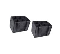 BUBEFSKD 2Pieces Reusable 6 Bottle Wine Bag Thick Felt Fabric with Internal Dividers for Secure Transporting Beer Champagne Wine Bottle Protectors Bag