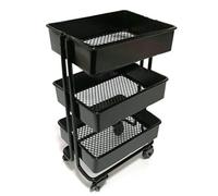 BUBEFSKD 3 Tiers Trolley Storage Rack Iron Rolling Bookshelf Collection Accessories Miniature Cart For Kid Shelf Bookshelf Display Rack Decoration