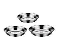 BUBEFSKD 3pcs Stainless Steel Plates for Home Use Thickened Round Fruit Serving Platters for Cooking Enthusiasts Metal Dinnerware Food Safe Stainless Steel