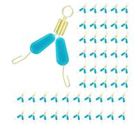 BUBEFSKD 50Pcs Fishing Tackle Connector AntiWinding Fork Double Hook Contactors Fishing Quick Hook Splitters Easy To Use Silicone Quick Sub Line Clamp