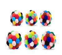 BUBEFSKD 6Pcs Cats Teething Toy Colorful Ball Shape For Kitten Chew Better Attract Cartoon Shape Exercise Training Toy