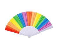 BUBEFSKD 6pcs/set Rainbow Folding Fans 7inch Horizontal Ornament Household For Fashionable Cooling Accessories Artistic Craft Fan