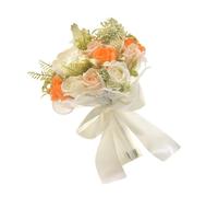 BUBEFSKD Artificial Wedding Bouquets Silk Cloth Roses Flowers For Bride Bridesmaid With White Champagne Roses Peony Handmade Wedding Flowers