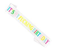BUBEFSKD Birthday Sash For Women IT’S MY FKING Sash “IT’S MY ” Party Decor 18th 21st 30th Hair Hoop Headband Black