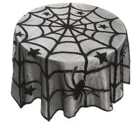 BUBEFSKD Black Circulars Table Covers Tabletop With Unique Spiderweb Pattern For Modern Dining Toppers Home Textiles Round Cover
