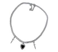 BUBEFSKD Bold Gothic Thorn Heart Pendant Necklace Strong Stainless Steel Pendant Clavicle Chain for Any Occasion Her