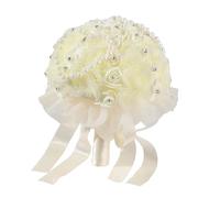 BUBEFSKD Bridal Bouquet Artificial Flowers White Proposal Party Wedding Reception Elegant European Bridal Hand Bouquet