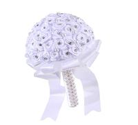 BUBEFSKD Bridal Bouquet Artificial Flowers White Proposal Party Wedding Reception Elegant European Bridal Hand Bouquet