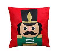BUBEFSKD Christmas Cartoon Throw Pillow For Case Cute Colorful Felt Walnut Soldier Toy Pattern Sofa Couch Decorative Cushion Cover Throw Pillow Case