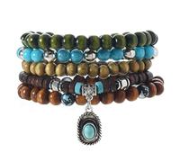 BUBEFSKD Coconut Shell Beaded With Turquoise Detail Fashion Jewelry Wrist Accessories Handmade Gift Coconut Shell For Everyday Wear