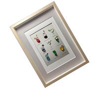 BUBEFSKD Colorful Seaside Coastal Cocktails Theme Wall Art Framed With Sea Glass For Dining Room Or Club Decoration Birthday Gift Framed Cocktails Sea Glass Wall Art