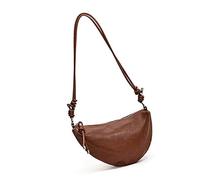 BUBEFSKD Contemporary Solid Color PU Leather Dumpling Shoulder Bag Retro Small Zippered Crossbody Purse For Fashion Forward Women PU Leather Purse