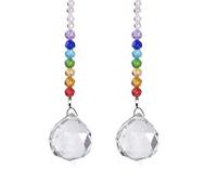 BUBEFSKD Crystal Prism Ball Colors Rondelle Beads Strand Design Rainbow Pack Of 2