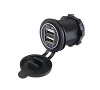BUBEFSKD Double USB Outlet Power Car Charging Socket With Waterproof Caps Rings Light For Car Double Socket