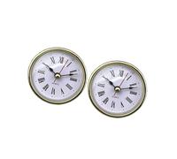 BUBEFSKD Easy To Read 65mm Small Clock Insert With Black Arabic/Optional Numerals And Gold/Silver Trim For Home Decoration Clock Insert