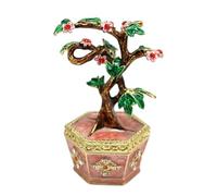 BUBEFSKD Elegant Money Tree Shaped Ornament Handmade Jewelry Storage Box With Lid Stylish Metal Home Decoration For Desktop Tabletop Display Solution