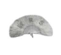 BUBEFSKD Elegant Wedding Bridal Handheld Fan For Parties Bride Wedding Accessories Ceremony Feathered With Letter MRS Handheld