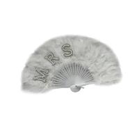 BUBEFSKD Elegant Wedding Bridal Handheld Fan For Parties Bride Wedding Accessories Ceremony Feathered With Letter MRS Handheld